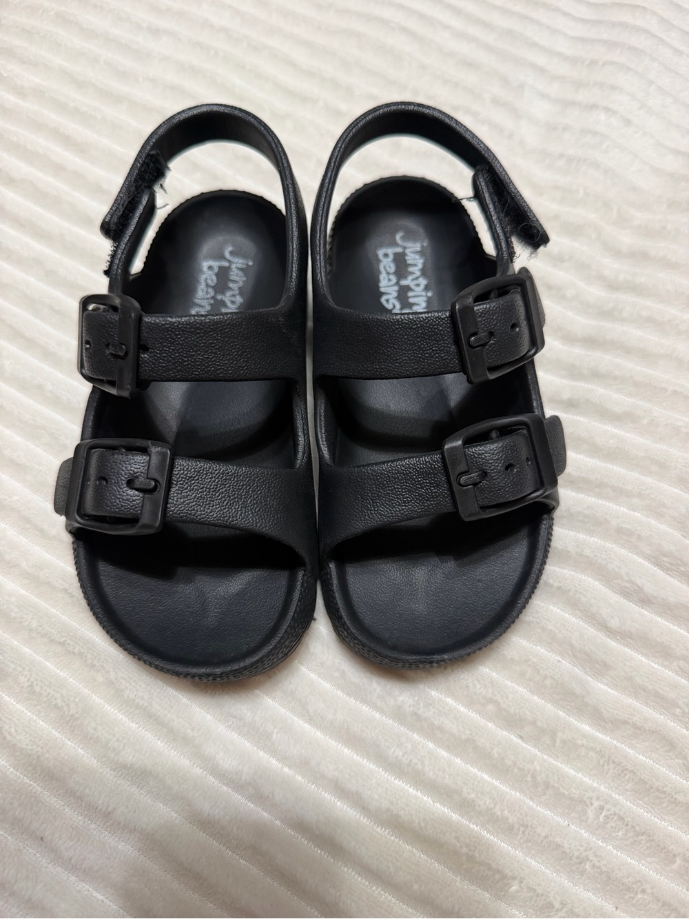 jumping beans Black Double-Strap Buckle Kids Sandals